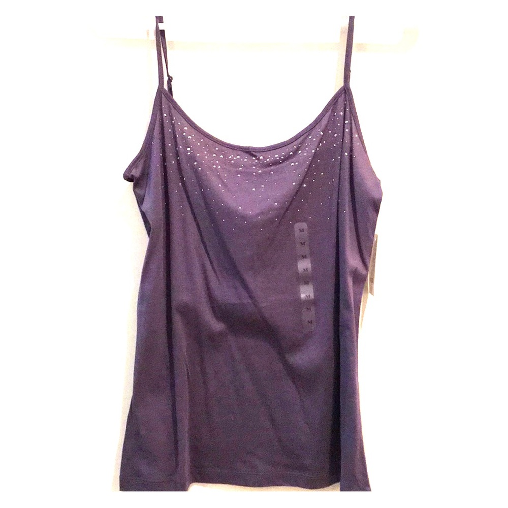 NWT LOFT Purple Embellished Tank Top.